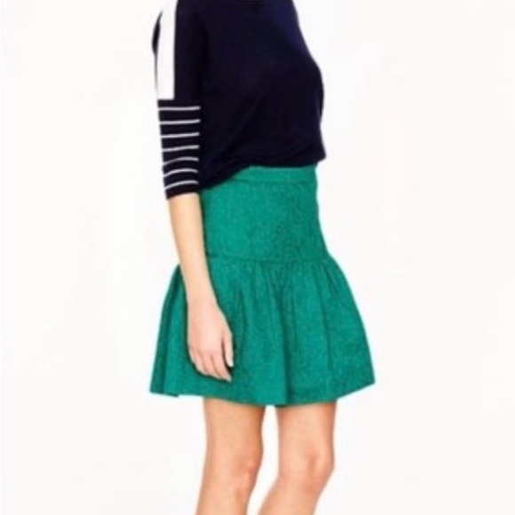 J.Crew Matelasse Drop Waist Skirt, Jacquard Green - Picture 6 of 7